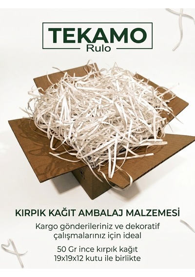 Kırpık Kağıt Hediye Kutu Süsleme Dolgu Malzemesi Koli Dahil 19x19x12 1