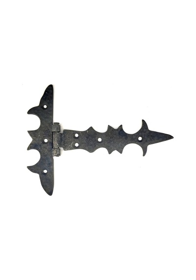Antika Tarz Dekoratif Pirinç Kuyruklu Lale Menteşe - 147x193 Mm, Oksit Siyah - Gümüş