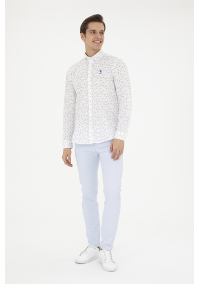 U.s. Polo Assn. Erkek Açık Mavi Gömlek Desenli 50288374-vr003 Açık Mavi