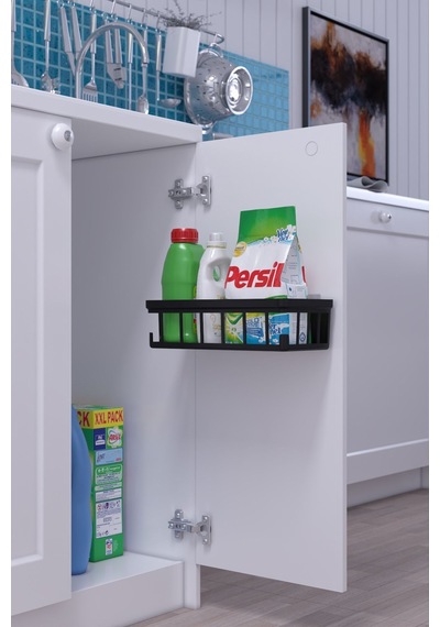 2 Adet Oslo Banyo Düzenleyici Deterjanlık Sabunluk 2'li Yapışkanlı Evye Altı Düzenleyici Organizer Diğer