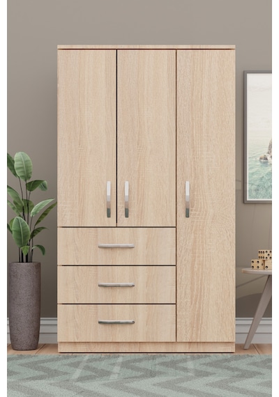 Gm 302-s Ece Lüx 3 Kapı 3 Çekmeceli Sonomo Gardırop