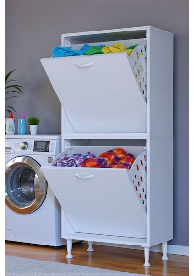 Eliusta Veluna 55 Cm Kirli Çamaşır Sepetli Dolap Banyo Dolabı Beyaz 55x138x32,5 Cm 2 Sepetli Dolap Beyaz Eliusta Veluna 55 Cm Kirli Çamaşır Sepetli Dolap Banyo Dolabı Beyaz 55x138x32,5 Cm 2 Sepetli Dolap Beyaz