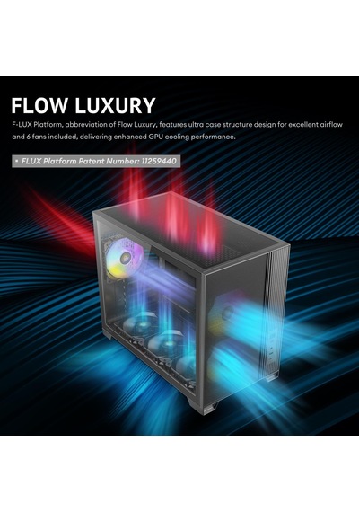 Antec Flux M, 3 X 120 Pwm Argb, 3 X 120 Pwm Ters Fanlar Dahil, Dikey Hava Akımı Tasarımı, 360mm