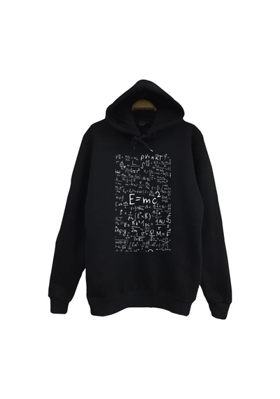 Albert Einstein Baskılı Sweatshirt Siyah