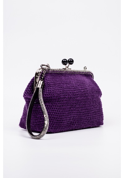 Fabric Craft Bag Portföy Çanta Bilek Askılı Merserize İplik Mor Mor