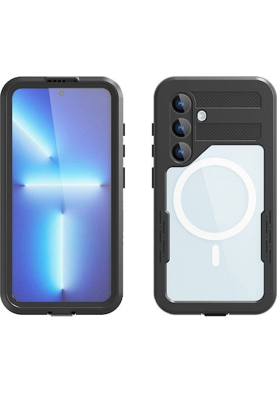 Galaxy   Uyumlu  S24 Plus Magsafe Şarj Özellikli 1-1 Su Geçirmez Kılıf - Siyah Siyah