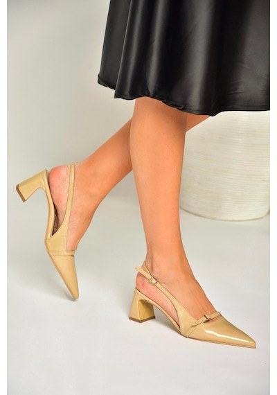 Fox Shoes U654078709 Ten Kalın Topuklu Kadın Ayakkabı Ten