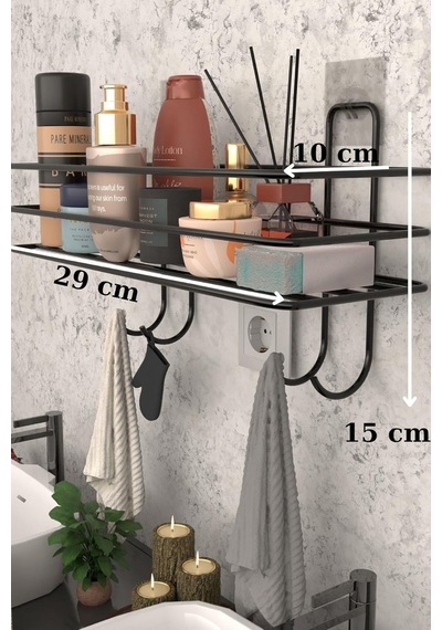 Risingmaber Metal Beyaz Yapışkanlı Banyo Düzenleyici Raf, Şampuanlık Duş Rafı Ve Organizer Mt119b Diğer