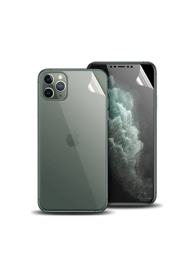 İphone 11 Pro Max 6.7 Film Ön Arka Full Koruyucu Membran Nano Hidrojel Koruyucu Set- 5775