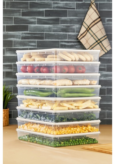 Multi Box 8 Li Set Saklama Kabı Seti - Dondurucu & Mikrodalga Uyumlu Krem