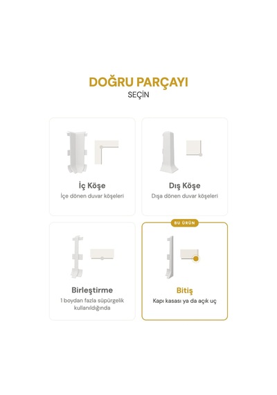 Vilo Süpürgelik Bitim Aparatı 2 Adet Linela 413 Açık Gri Uyumlu