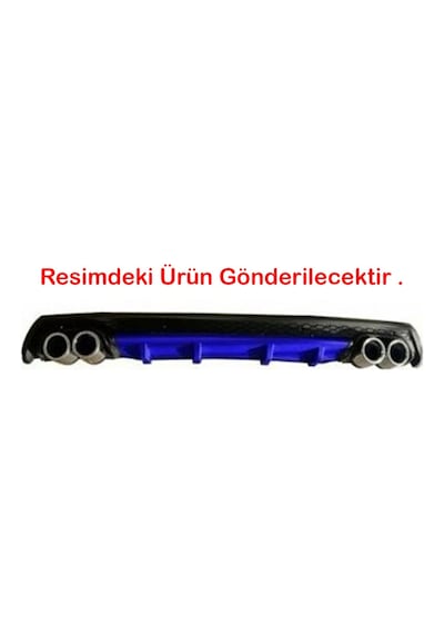 Opel Corsa D Uyumlu Mavi Difüzör Çiftli Yuvarlak Egzoz Görünümlü D Tip Difizör