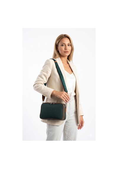 Just Polo Kadın Yeşil-taba 5 Bölmeli Omuz Ve Çapraz Askılı Çantası-bd6000