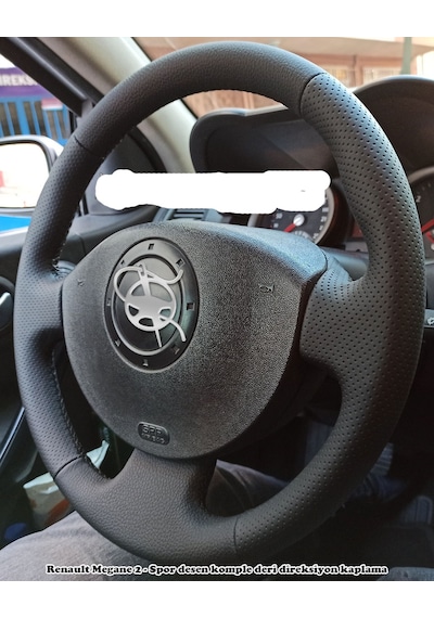 Renault Megane 2 -SADECE DERİSİ SÖKÜLEREK YAPILMAYA UYGUN  Spor desen komple direksiyon kılıfı