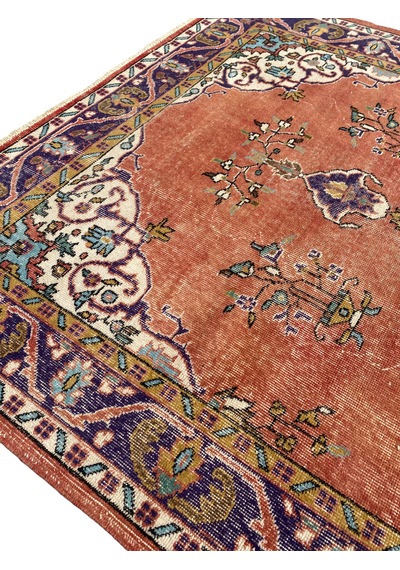 El Dokuma Vintage Retro 5 M2 Halı 170x285 Kiremit Eskitme Halı Kiremit