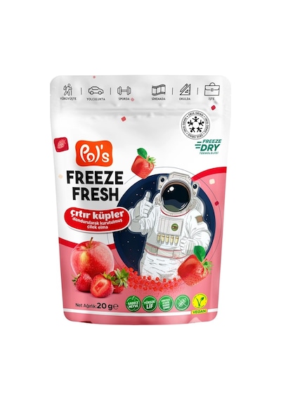 Pol's Freeze Fresh Çıtır Küpler Çilek & Elma 20 G 3'lü Paket