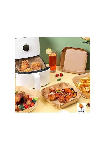 Ayrex Airfryer Pişirme Kağıdı 50 Adet Airfrey Yagli Kagit Pisirme Kagidi Fritoz Air Fryer Hava Fritözü