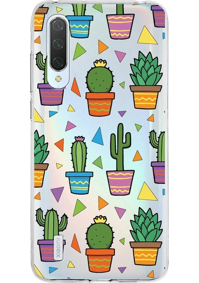 Xiaomi Mi 9 Lite İle Uyumlu 1mm Slim Fit Water Color 4 Baskılı Şeffaf Kılıf