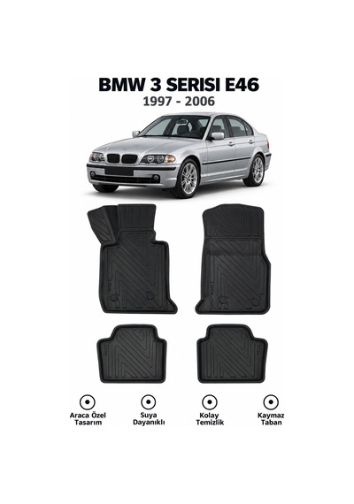Carbon Desenli Bmw 3 Serisi E46 1997-2006 Premium 3d Havuzlu Oto Paspas
