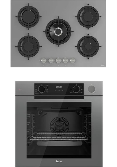 Ferre Steam Plus 75 Serisi QEP64CPR-RS038 2li Cam Ankastre Set