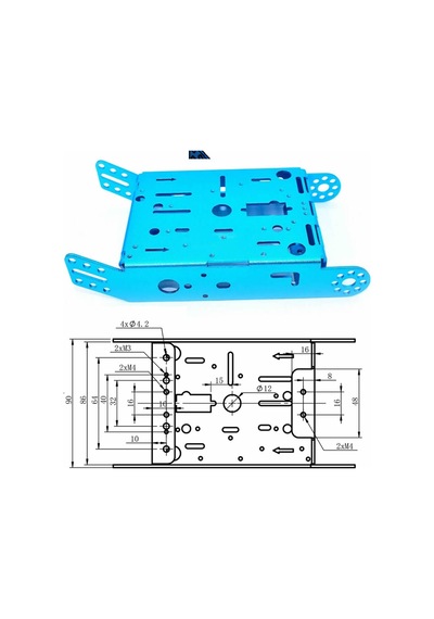 Aluminyum Robot Araba Gövdesi Metal Şase Stem Eğitim Mbot Çizgi İzleyen Yarışma Diy Oyuncak
