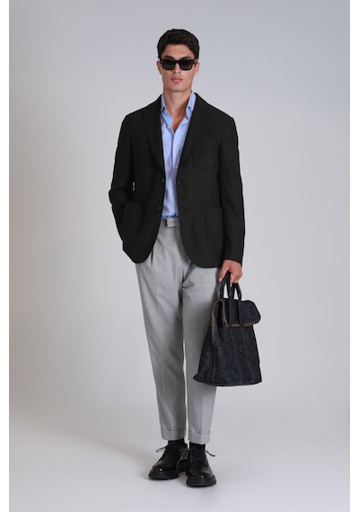 Lufian Dor Spor Erkek Blazer Ceket Slim Fit Siyah Siyah 112140204100100 Siyah