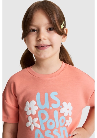 U.S. Polo Assn. Kız Çocuk Mercan Tişört 50325628-vr204 Coral