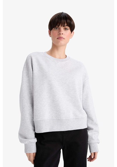 Defacto Boxy Fit Basıc Sweatshirt B8568AX24WN Gri