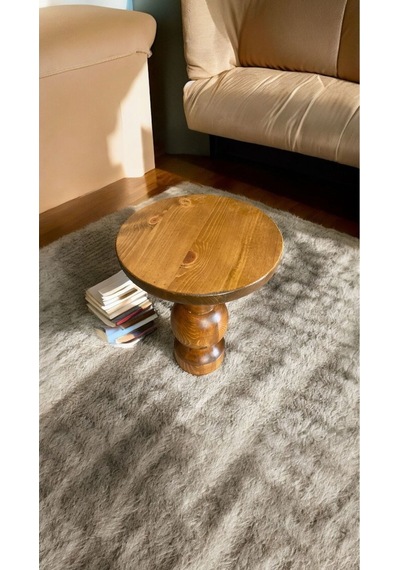 Simillo Wooden Ahşap Tekli Mantar Yan Sehpa Modern Tik Ağacı Renk Fiskos Kod:249086451321220 Tik Ağacı