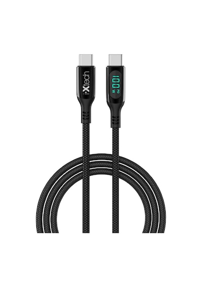 Ixtech Ix-uc019 Pd 100w Type-c To Type-c Şarj Kablosu Dijital Göstergeli, Hızlı Şarj & Veri Transferi
