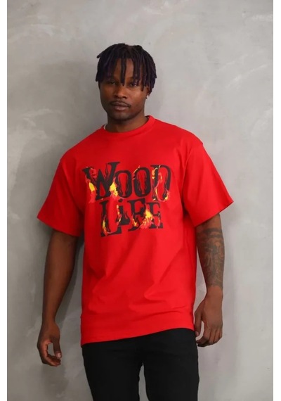 Veraura Lifestyle Unisex Baskılı Oversize T-shirt - Kırmızı