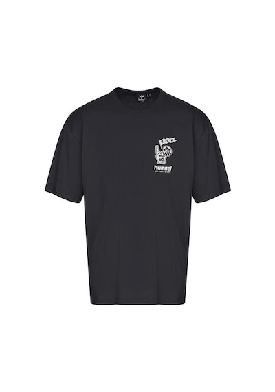 Hummel Tropico Erkek Siyah Yuvarlak Yaka Tişört Siyah