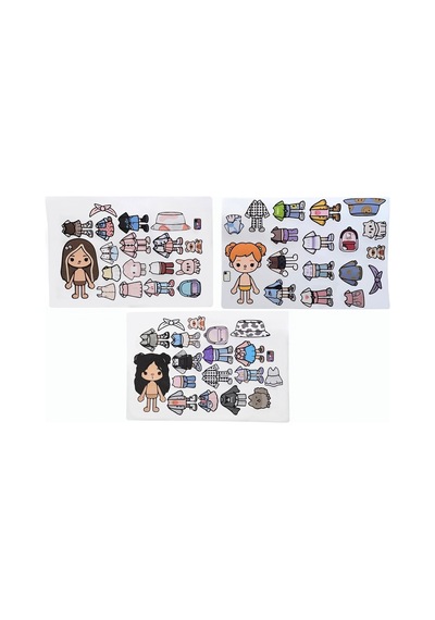 Toca Boca Orange Black Brown 3 Lü Giydirme Sticker Seti Diğer