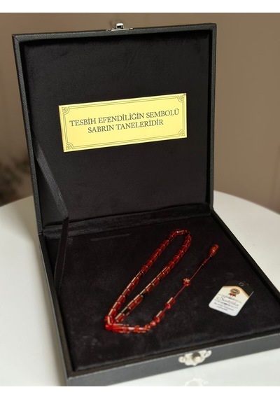 Sıkma Kehribar Tesbih Kesme Model Özel Yazılı, Özel Kutu Kesme Model Erkek Hediye Sertifikalı İsimli Ks1753