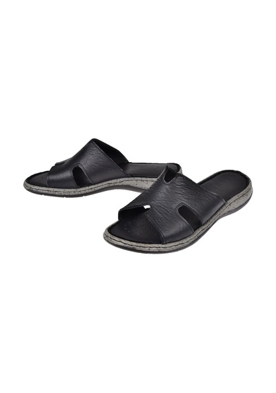 Castle Black Hakiki Deri Comfort Kadın Terlik Cb-22404 Siyah