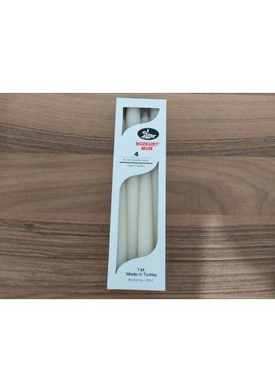 Şamdan Mum Krem 4'Lü Paket Bozkurt Mum