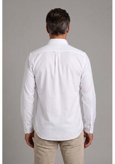 Bisse Beyaz Regular Fit Pamuk Cepsiz Uzun Yaka Gömlek Gmkls252175 D01