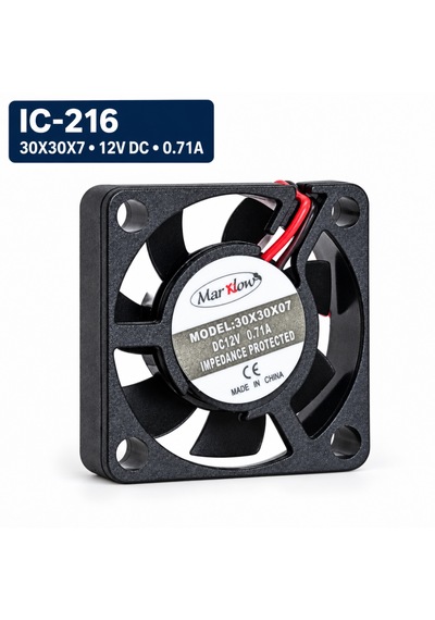 Marxlow Ic-216 30x30x7 Mm 12v Dc Mini Kare Soğutma Fanı 0,71a