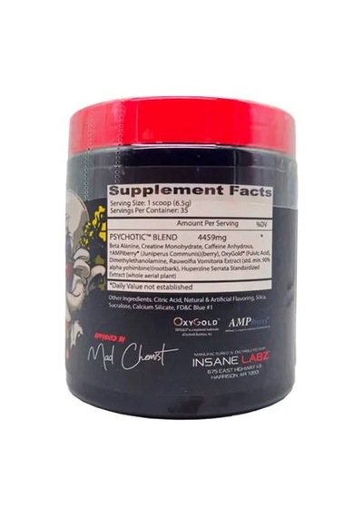 Insane Labz Psychotic Preworkout Blue Lemonade 35 Servis Aromalı