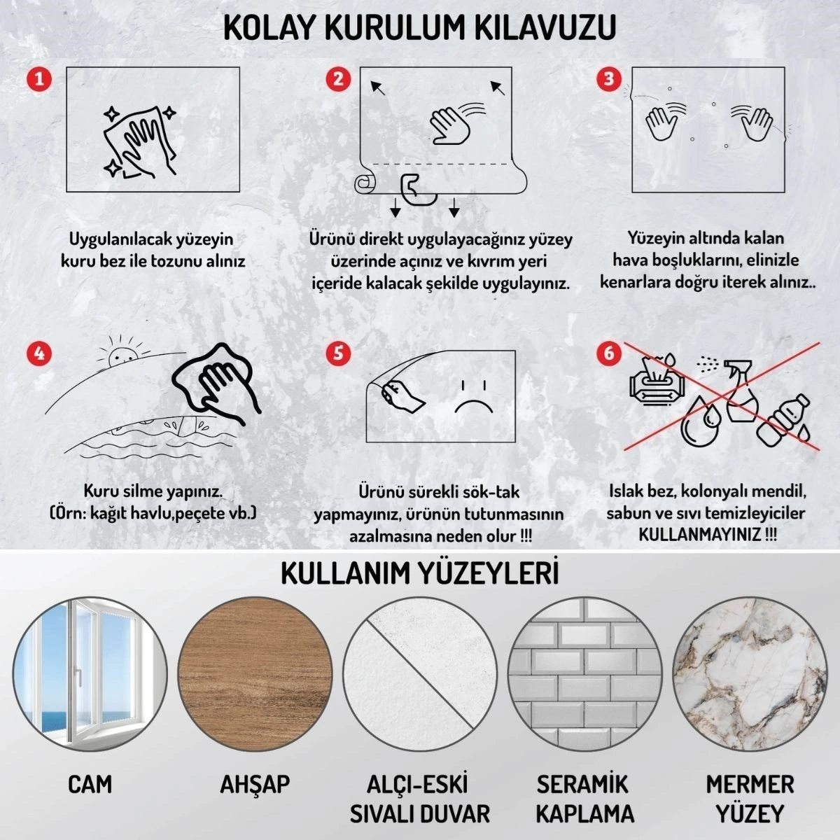 River World İz Bırakmaz Statik 70 Cm X 70 Cm Ebatında Renkli Kağıt Çarpım Tablosu