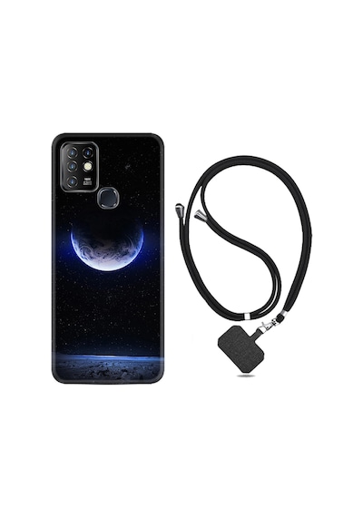 Infinix Hot 9 Kılıf Boyun Askılı Midnight Moon 1802