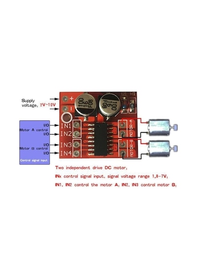 Mini L298n Mx1508 Iki Kanal Dc Motor Sürücü Modül 1.5a