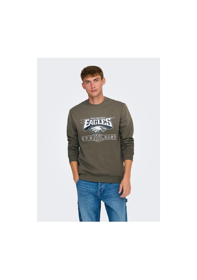 Only & Sons Onsfootball Reg Crew Sweat Major Brown
