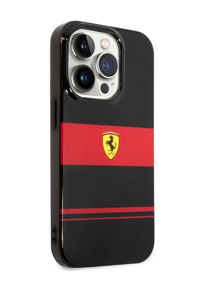 Apple iPhone Uyumlu 14 Pro Max Kılıf Ferrari  Lisanslı M-safe Şarj Özellikli Yatay Çizgili Dizayn Ka