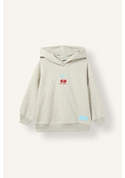 Defacto Oversize Kapüşonlu Baskılı Sweatshirt Kız Çocuk I9199a826wngr421 Gri-gr421
