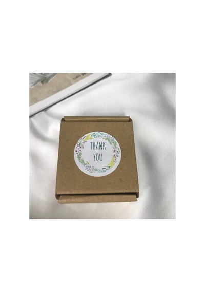Thank You Çelenk Çiçek Mat Etiket Memnuniyet Serisi Adesivo 4 Cm - 40 Adet Çok Renkli