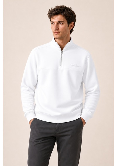 Redline Krivs Bisiklet Yaka Regular Fit Kışlık Sweatshirt Beyaz