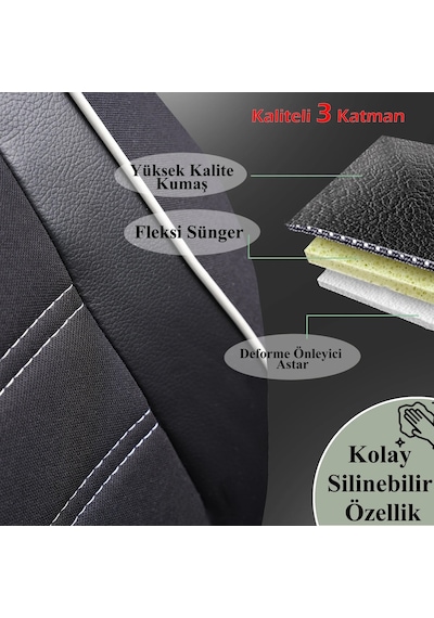 Z&c Maxtech Kia Picanto Uyumlu Özel Tasarım Oto Koltuk Kılıfı Seti Smart Sb