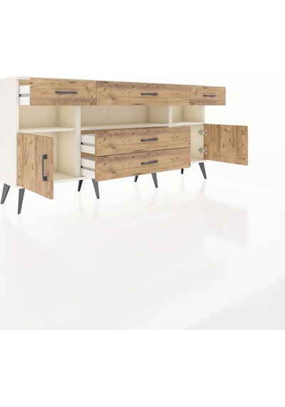Arges Konsol 3 Raflı 5 Çekmeceli 2 Kapaklı 176x30x83 Aytaşı-çam/çam Çam/çam Arges Konsol 3 Raflı 5 Çekmeceli 2 Kapaklı 176x30x83 Aytaşı-çam/çam Çam/çam