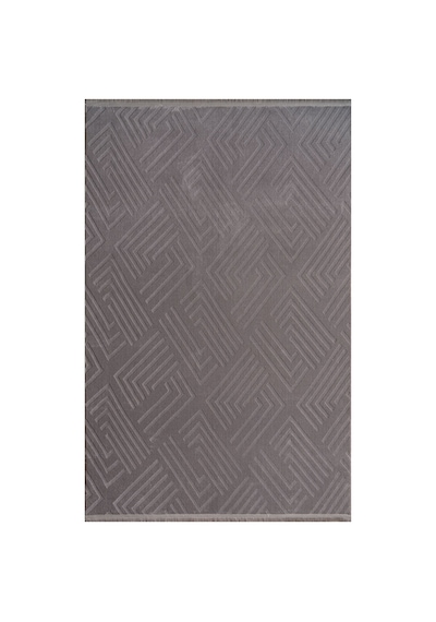 Plato Halı Opqo Ekselans Premium Oturma Odası, Salon, Antre Yıkanabilir Polyester Kaymaz Taban Koyu Gri Halı